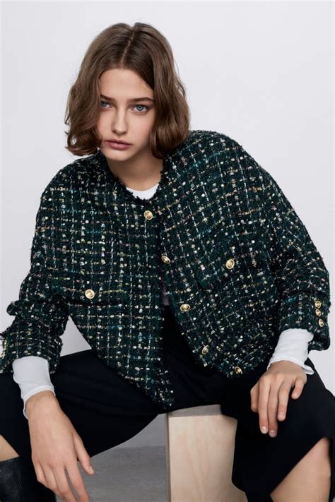 zara tweed cropped jacket.